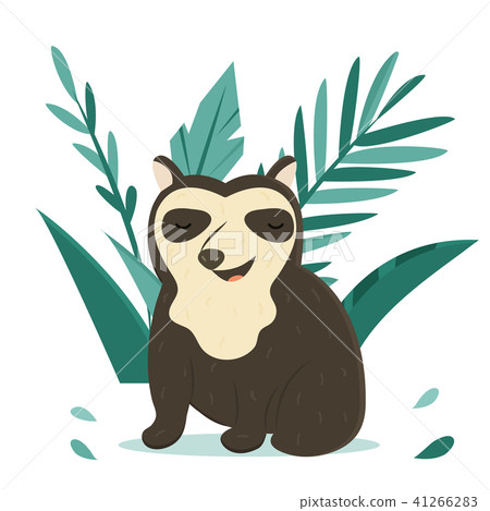 Bright poster with peruvian bear in the jungle Bright poster with peruvian bear in the jungle 41266283