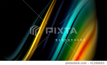 Fluid mixing colors, vector wave abstract background 41266683