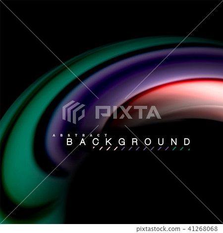 Fluid mixing colors vector wave abstract background design. Colorful mesh waves 41268068
