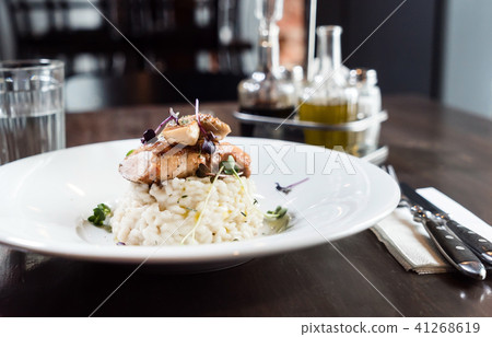 risotto with duck and mushrooms risotto with duck and mushrooms 41268619