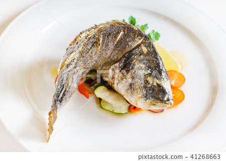 fish with vegetables fish with vegetables 41268663