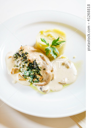 stuffed chicken with mashed potato stuffed chicken with mashed potato 41268818