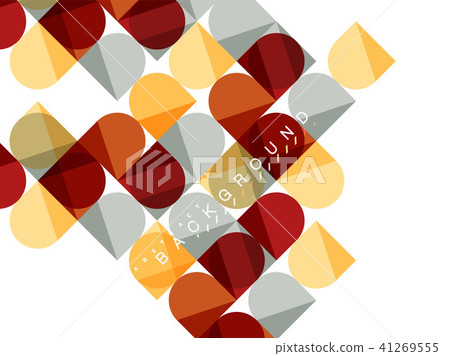 Round square geometric shapes on white, tile mosaic abstract background 41269555
