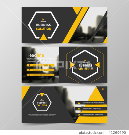 Yellow hexagon abstract corporate business banner 41269690