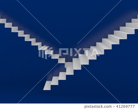 white stairs in blue background ,3d rendering white stairs in blue background ,3d rendering 41269777