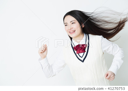 High school student study cram School female running girls attending school High school student study cram School female running girls attending school 41270753