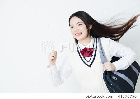 High school student study cram School female running girls attending school 41270756