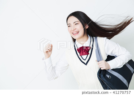 High school student study cram School female running girls attending school 41270757