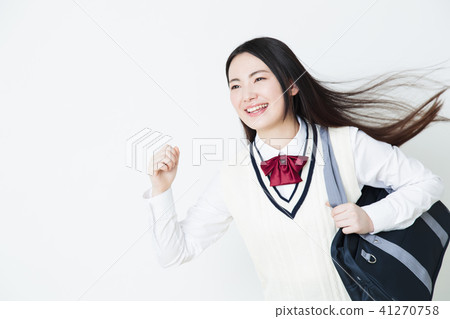 High school student study cram School female running girls attending school 41270758