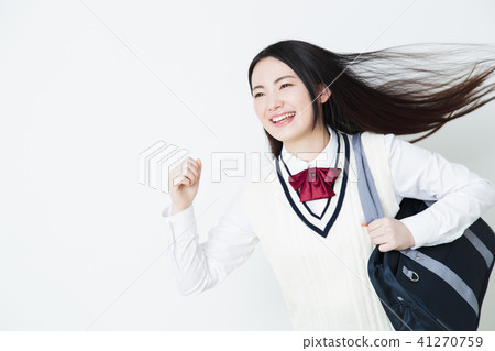 High school student study cram School female running girls attending school 41270759