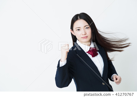 High school student study cram School female running girls attending school 41270767