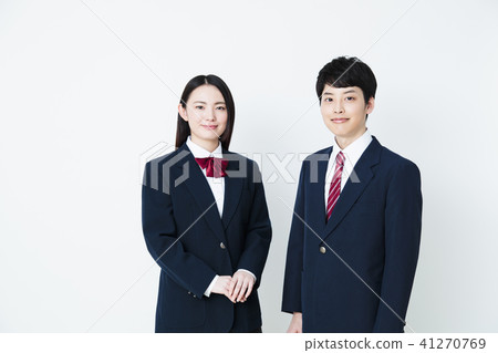 High school student study school female friend male couple 41270769