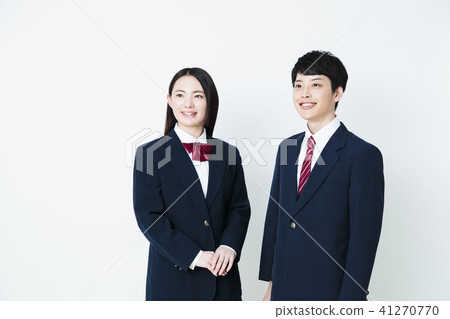 High school student study school female friend male couple 41270770