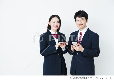 High school studying study cram school smash female friend male couple 41270795