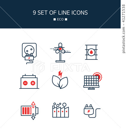 Red Point eco line icon 41271538