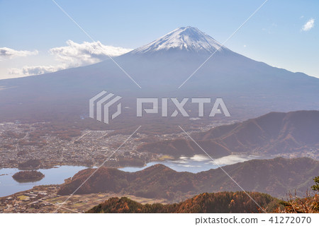 High angle view of Fuji mountain in autumn season. High angle view of Fuji mountain in autumn season. 41272070