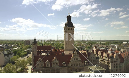Aerial view of the Neues Rathaus or New Town Hall in Leipzig, Germany Aerial view of the Neues Rathaus or New Town Hall in Leipzig, Germany 41274092