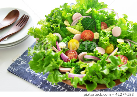 Salad of wood Vegetable salad that entered the bowl 41274188