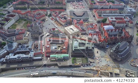 Aerial view in historic buildings in Dresden center, Germany 41274310