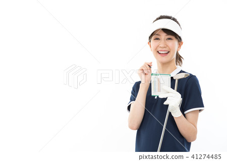 年輕的女士高爾夫 41274485