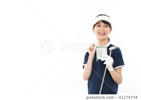 年輕的女士高爾夫 41274734