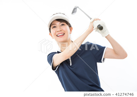 年輕的女士高爾夫 41274746
