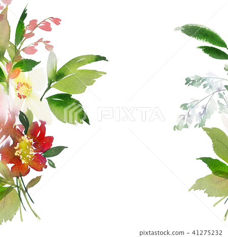 Greeting card with watercolor flowers handmade. Greeting card with watercolor flowers handmade. 41275232