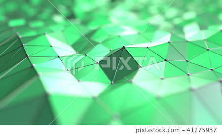 Abstract green polygons. 3D rendering 41275937