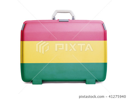 Used plastic suitcase with stains and scratches Used plastic suitcase with stains and scratches 41275940