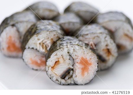 Japanese food restaurant, sushi maki gunkan roll plate or platter set. Sushi set and composition 41276519