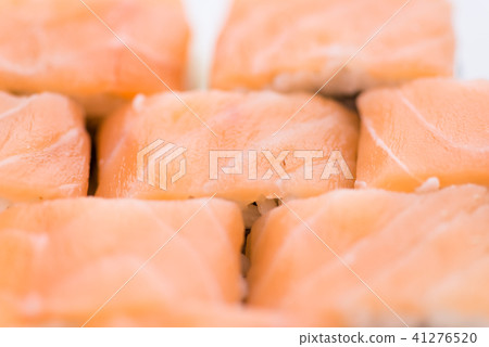 Japanese food restaurant, sushi maki gunkan roll plate or platter set. Sushi set and composition 41276520