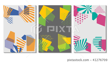 Colorful trendy geometric flat elements of pattern 41276709