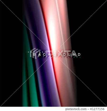 Fluid mixing colors vector wave abstract background design. Colorful mesh waves 41277156