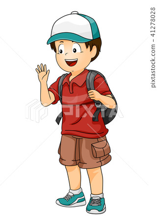Kid Boy Hello Illustration 41278028