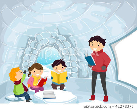 Stickman Kids Class Igloo Illustration 41278375