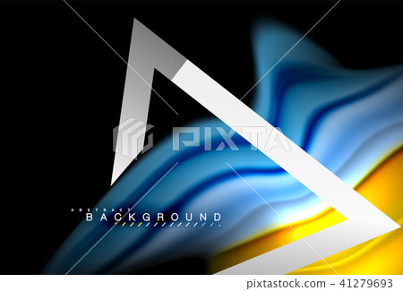Rainbow fluid colors wave and metallic geometric shape Rainbow fluid colors wave and metallic geometric shape 41279693