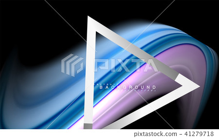 Rainbow fluid colors wave and metallic geometric shape Rainbow fluid colors wave and metallic geometric shape 41279718