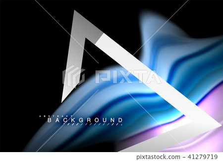 Rainbow fluid colors wave and metallic geometric shape Rainbow fluid colors wave and metallic geometric shape 41279719