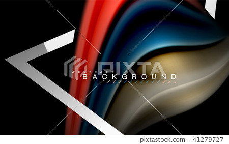 Rainbow fluid colors wave and metallic geometric shape Rainbow fluid colors wave and metallic geometric shape 41279727