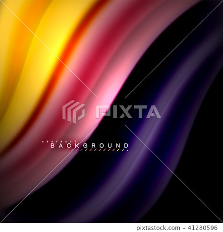 Fluid mixing colors vector wave abstract background design. Colorful mesh waves 41280596