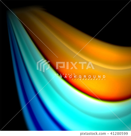 Fluid mixing colors vector wave abstract background design. Colorful mesh waves 41280599