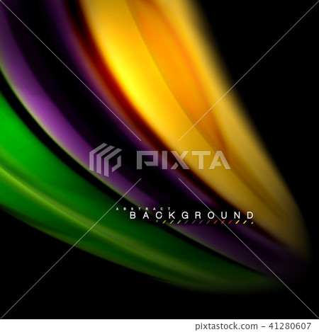 Fluid mixing colors vector wave abstract background design. Colorful mesh waves 41280607