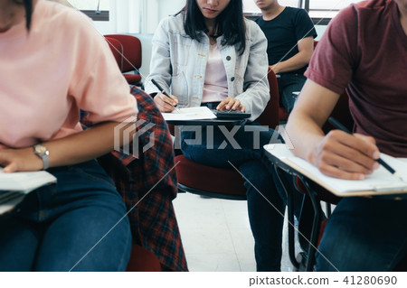 University students  studying in classroom. 41280690
