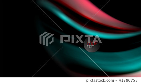 Abstract wave lines fluid rainbow style color stripes on black background. Artistic illustration for 41280755