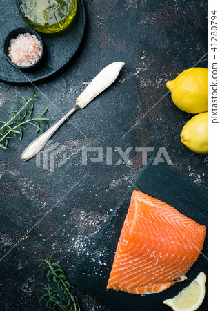 Fresh raw salmon filet Fresh raw salmon filet 41280794
