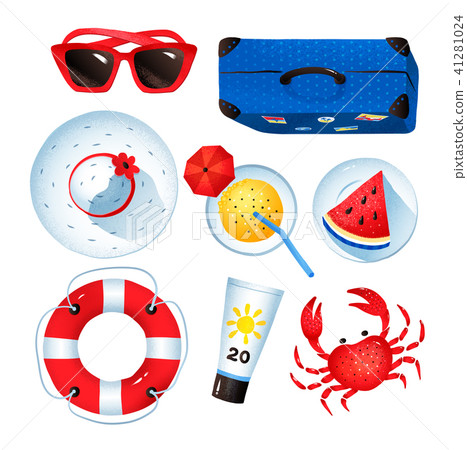 Vector summertime illustration set  41281024