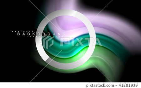 Rainbow fluid colors wave and metallic geometric shape Rainbow fluid colors wave and metallic geometric shape 41281939
