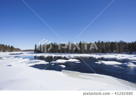 Snowscape and River Finland Rovaniemi 41282880