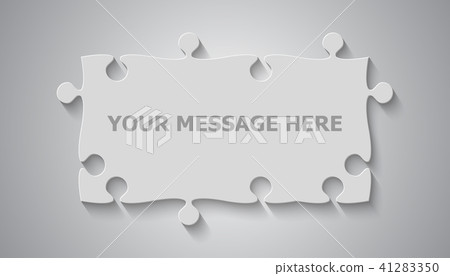 Grey Puzzle Rectangle Banner. Puzzle Jigsaw. 41283350