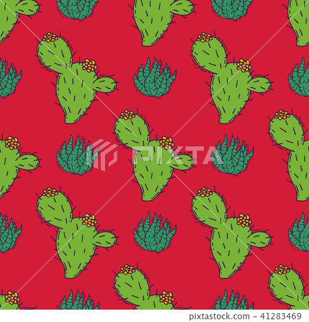 Cactus home nature vector illustration of green plant cactaceous tree with flower seamless pattern Cactus home nature vector illustration of green plant cactaceous tree with flower seamless pattern 41283469